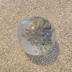 Moderna Art Glass Crystal Frosted Paperweight WorldGlobe Land 3" Pharmaceutical